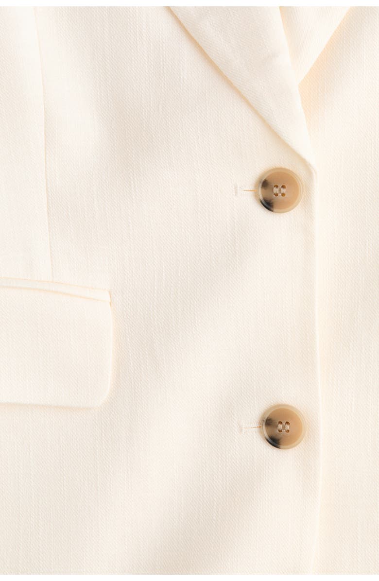 H&M Single-breasted Linen-blend Blazer, Alternate, color, Cream