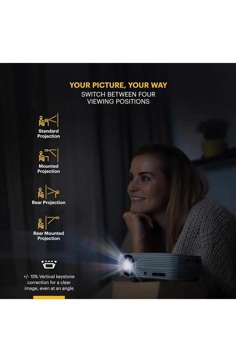 Kodak FLIK X7 Home Projector, Alternate, color, White