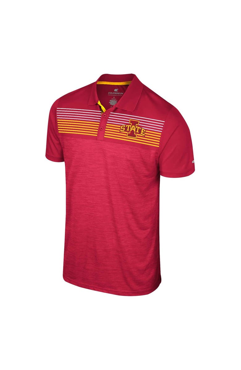 COLOSSEUM Men's Colosseum Cardinal Iowa State Cyclones Langmore Polo, Alternate, color, 
