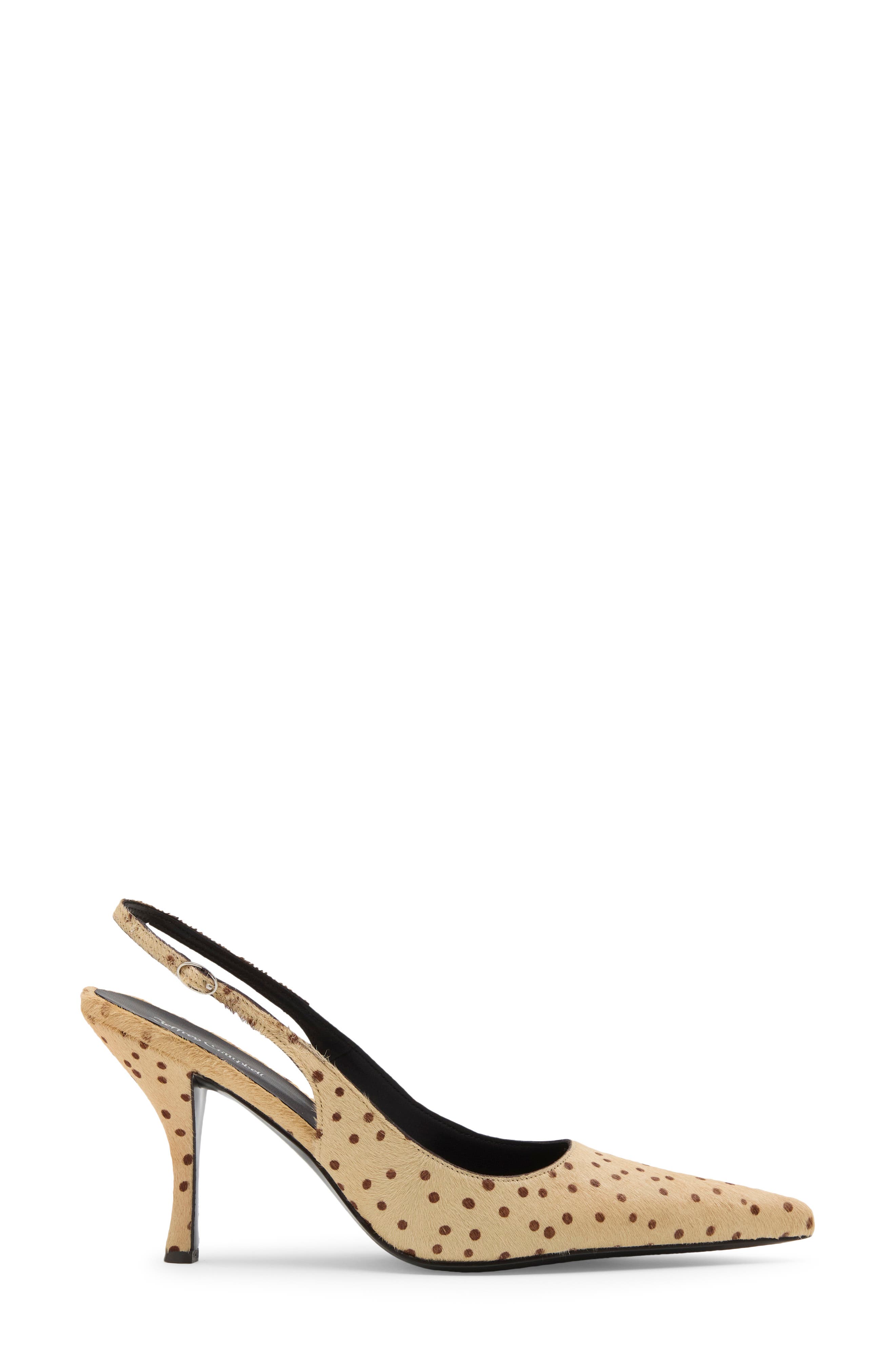 Milly Genuine Calf Hair Slingback Pump, Alternate, color, NATURAL BROWN SPOT CALF HAIR