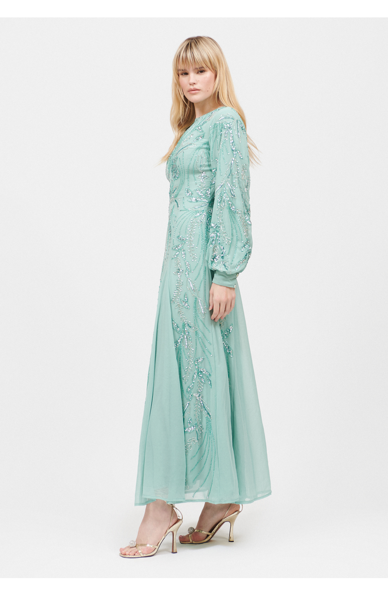 MARYISA Occasion Modest Embellished Sequin Beaded Boat Neck Evening Maxi Dress, Alternate, color,