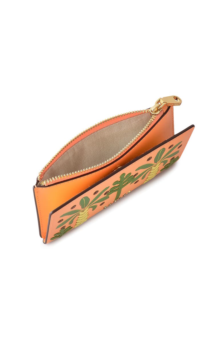 Radley Coin Street - Paradise Palms Medium Ziptop Wallet, Alternate, color, Peach Cobbler