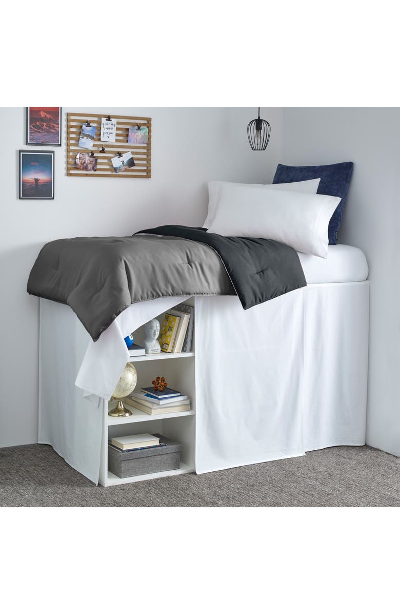 Nautica Twin XL Solid Dorm Bed Skirt, Alternate, color, White