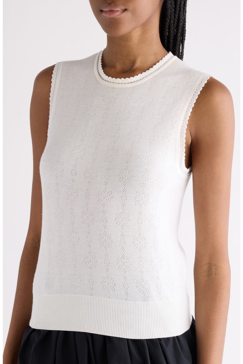 Wool Pointelle Underpinning Shell, Alternate, color, ICONIC MILK