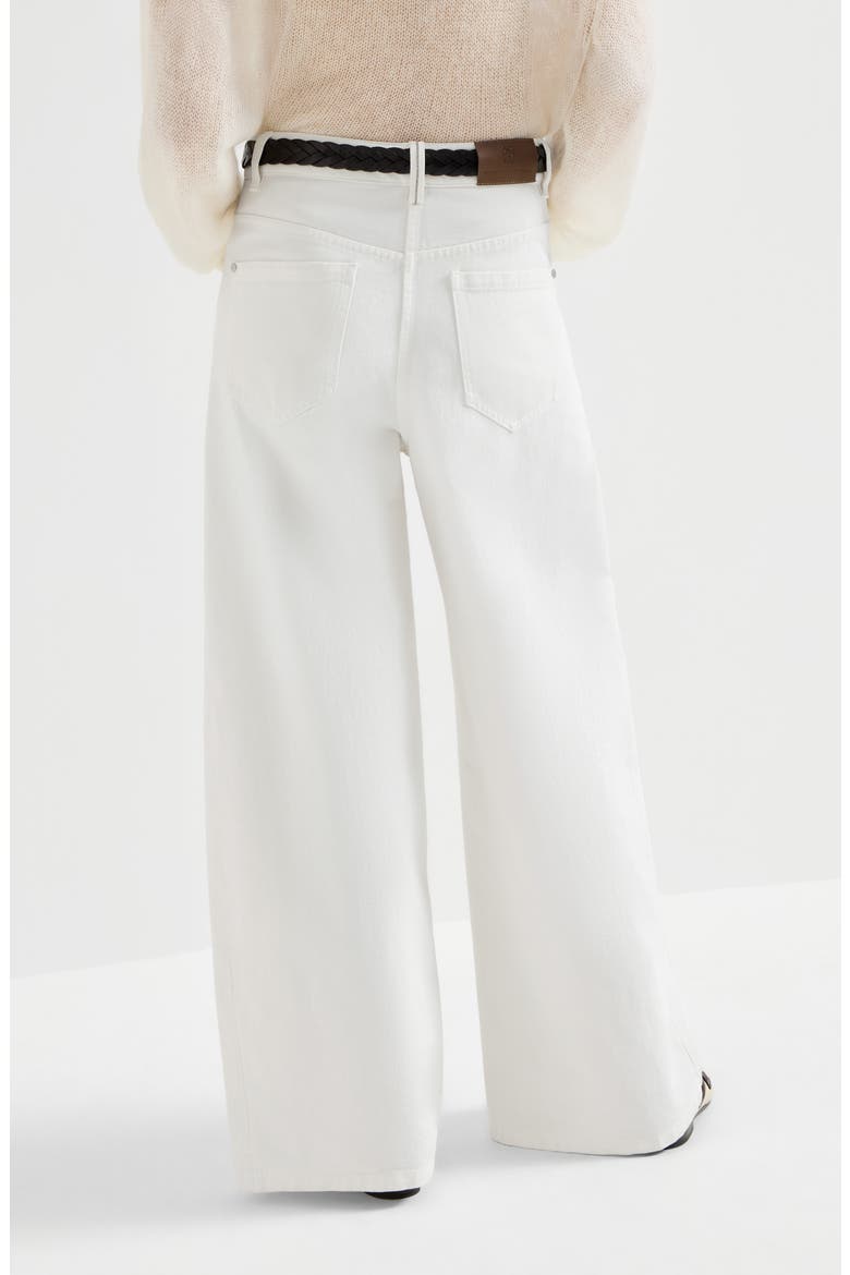Wide trousers, Alternate, color, White