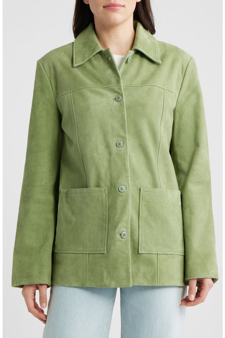Veda Lincoln Suede Shirt Jacket, Alternate, color, PRICKLY PEAR