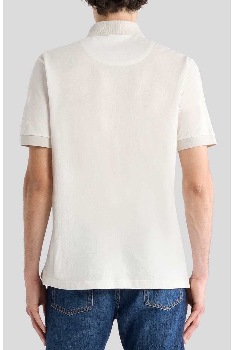 Roma Cotton Piqué Polo, Alternate, color, PRINT ON WHITE BASE