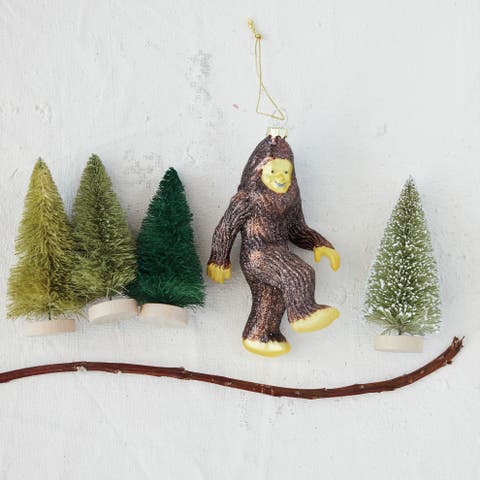 Glittered Glass Bigfoot Ornament