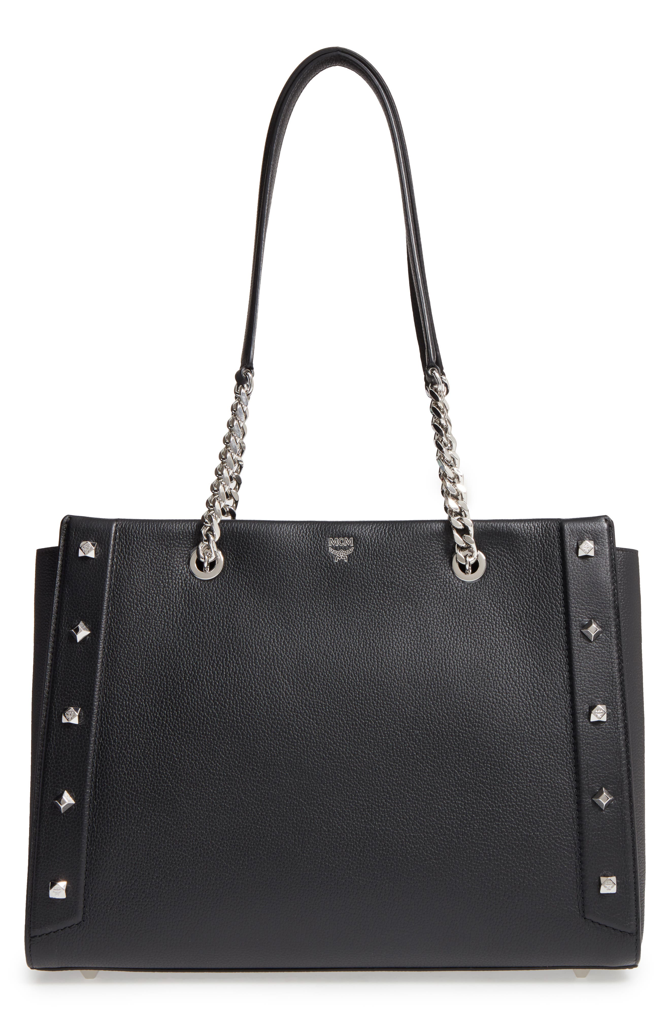 MCM Large Catherine Leather Tote, Main, color, 