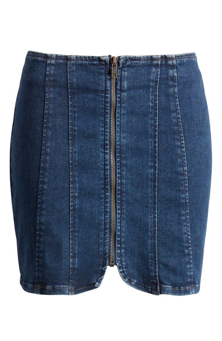 Free People Layla Denim Miniskirt, Alternate, color,