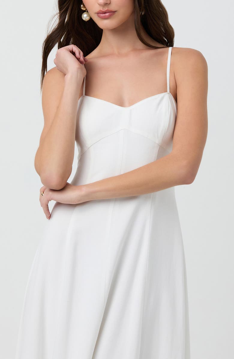 ASTR the Label Linen Blend Midi Dress, Alternate, color, Off White