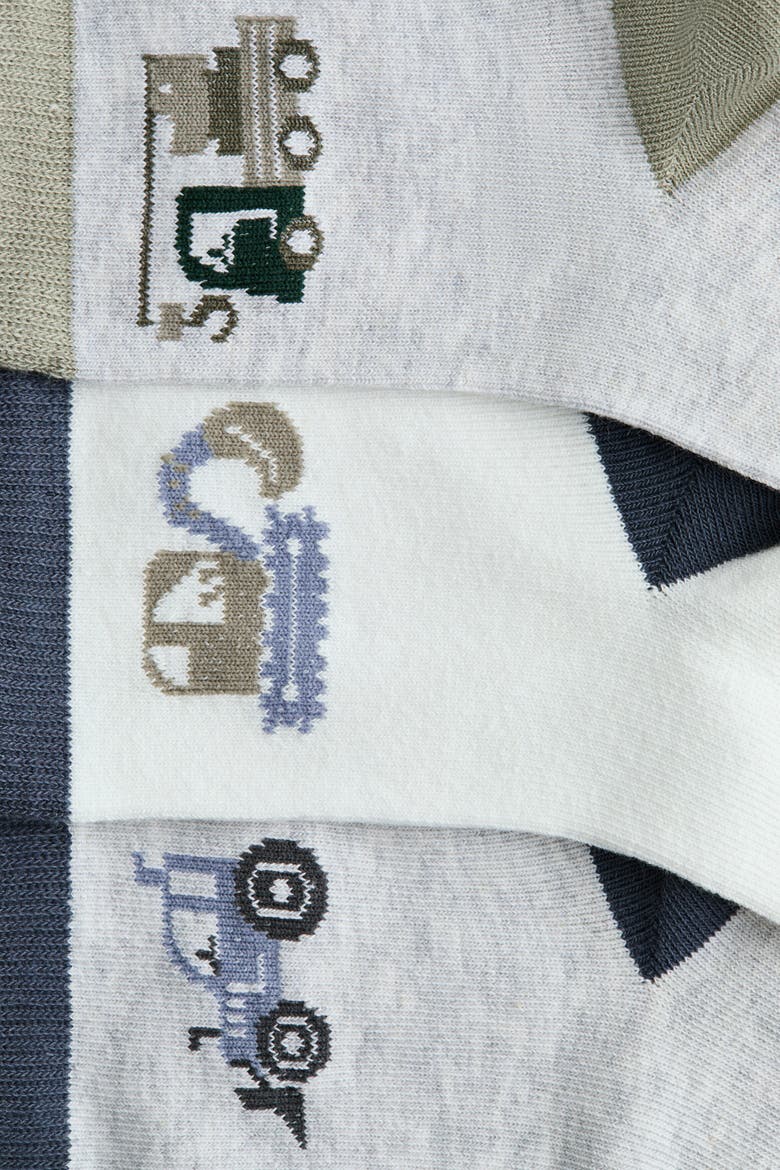 7-pack Socks, Alternate, color, Light gray melange/vehicles