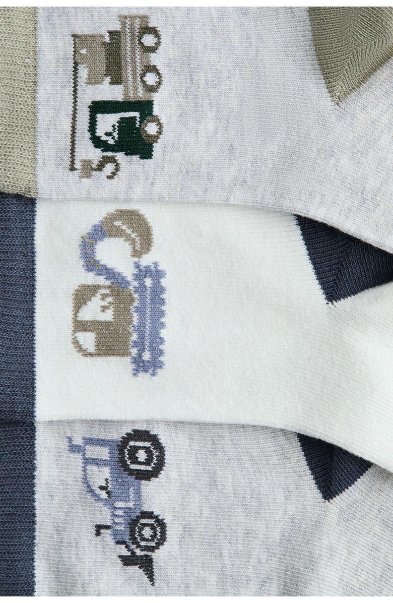 H&M 7-pack Socks, Alternate, color, Light Gray Melange/Vehicles