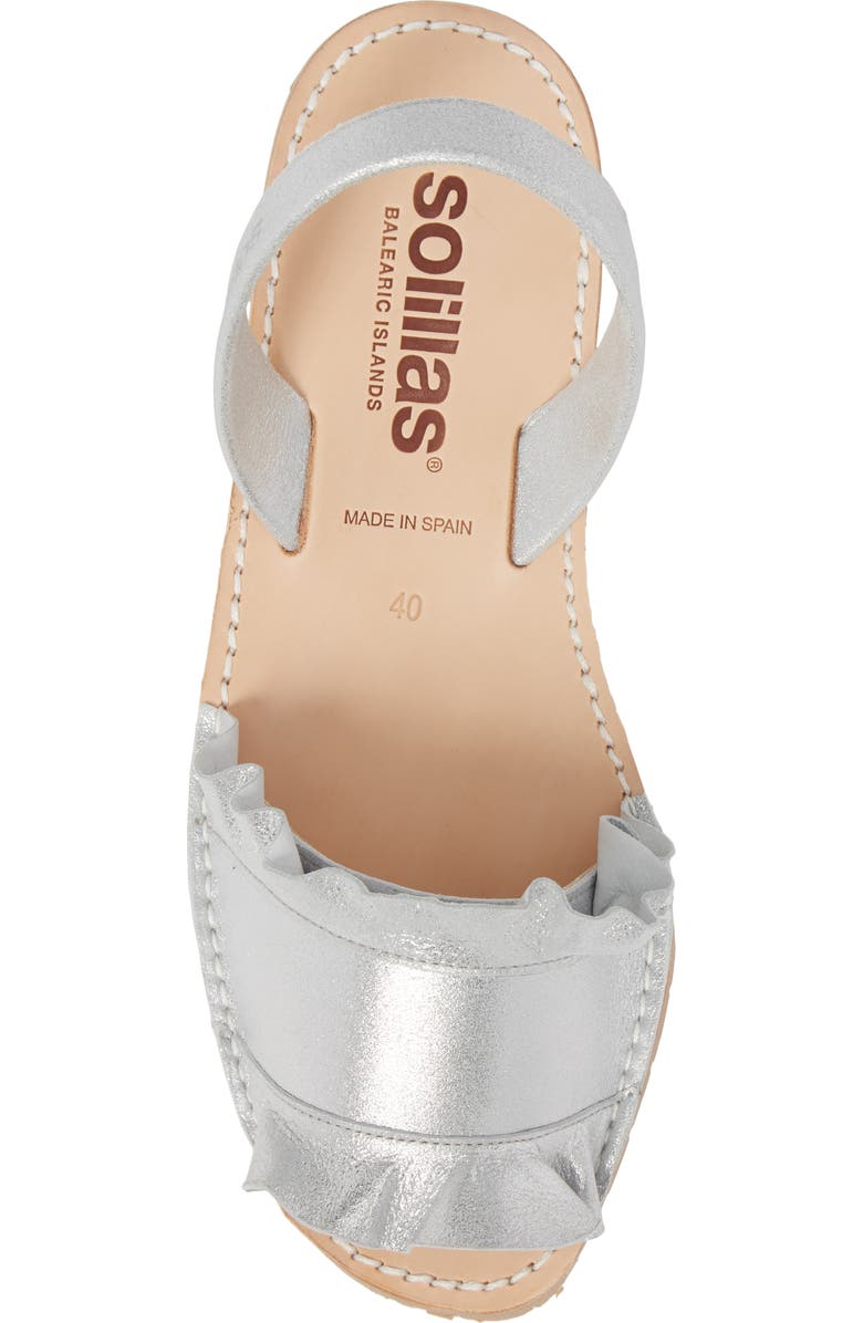 Solillas Frilled Flat Sandal, Alternate, color,