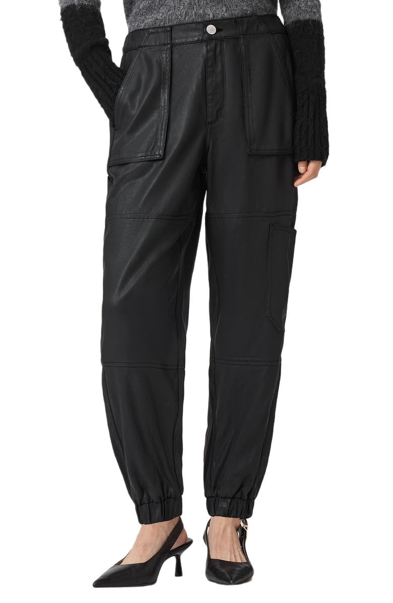 AllSaints Mila Coated Denim Joggers, Main, color, 