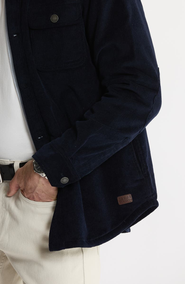 JACHS Stretch Cotton Corduroy Faux Shearling Lined Jacket, Alternate, color, Navy