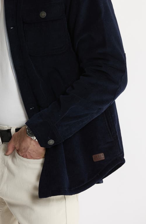 Jachs Stretch Cotton Corduroy Faux Shearling Lined Jacket In Black
