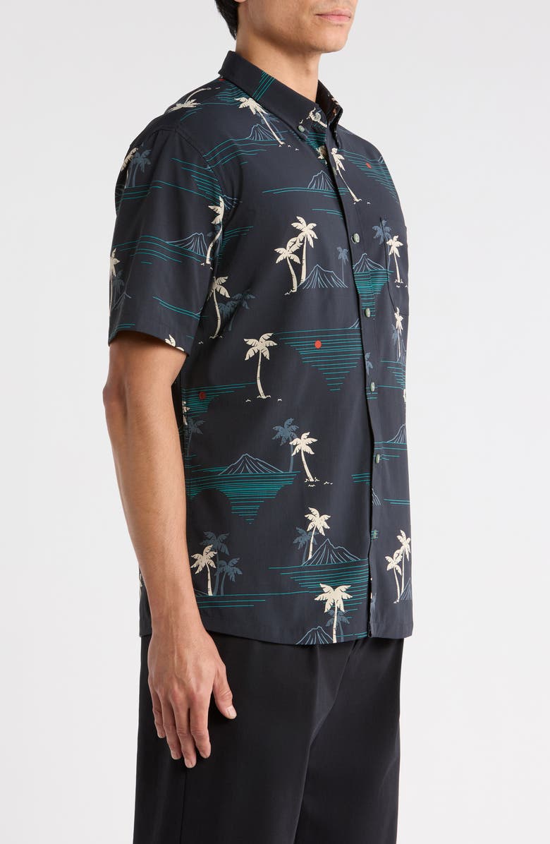 Tori Richard Oasis Short Sleeve Button-Down Shirt, Alternate, color, Black