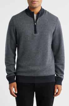 Robert Barakett Grant Merino Wool Quarter Zip Sweater