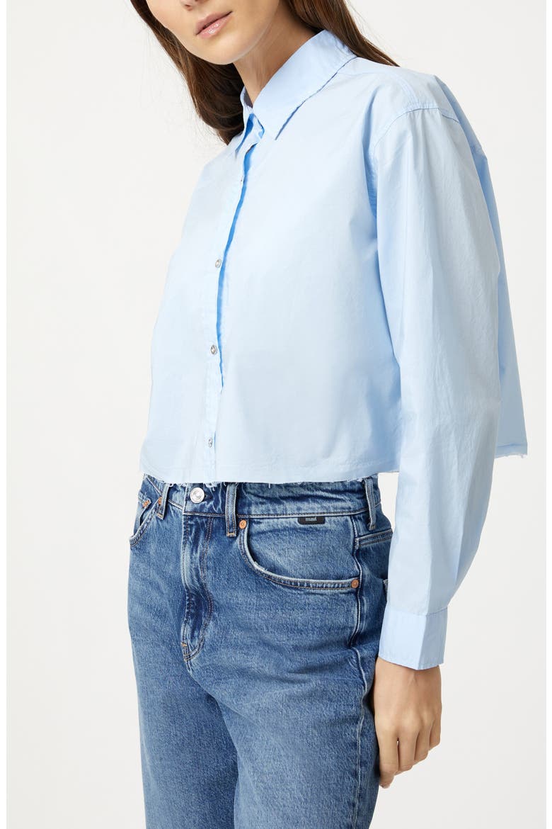 Kentucky Raw Hem Cotton Button-Up Shirt, Alternate, color, KENTUCKY BLUE