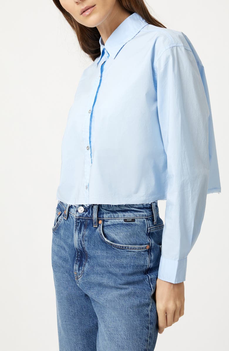 Mavi Jeans Kentucky Raw Hem Cotton Button-Up Shirt, Alternate, color, Kentucky Blue