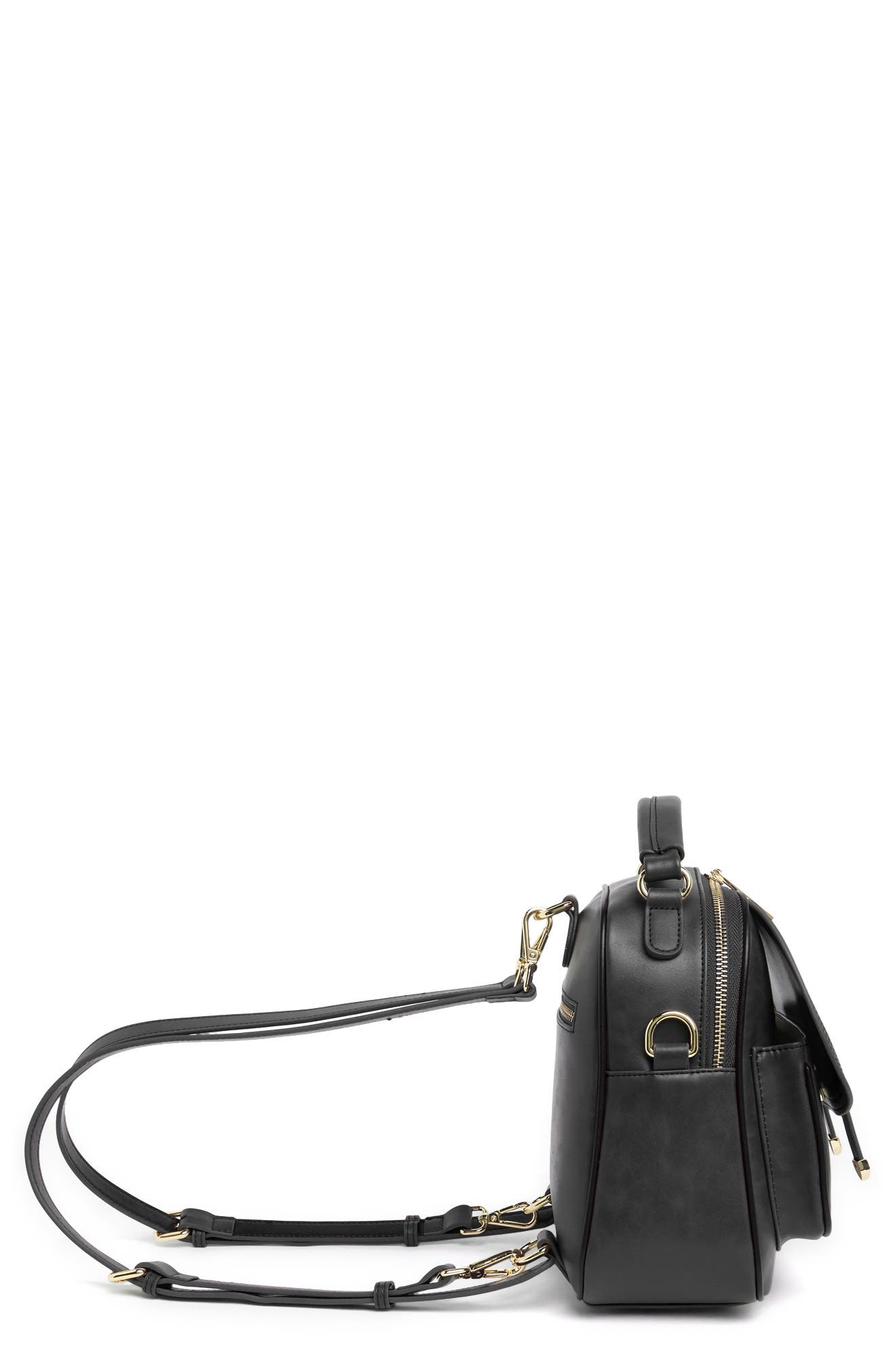 Camila Leather Backpack, Alternate, color, BLACK