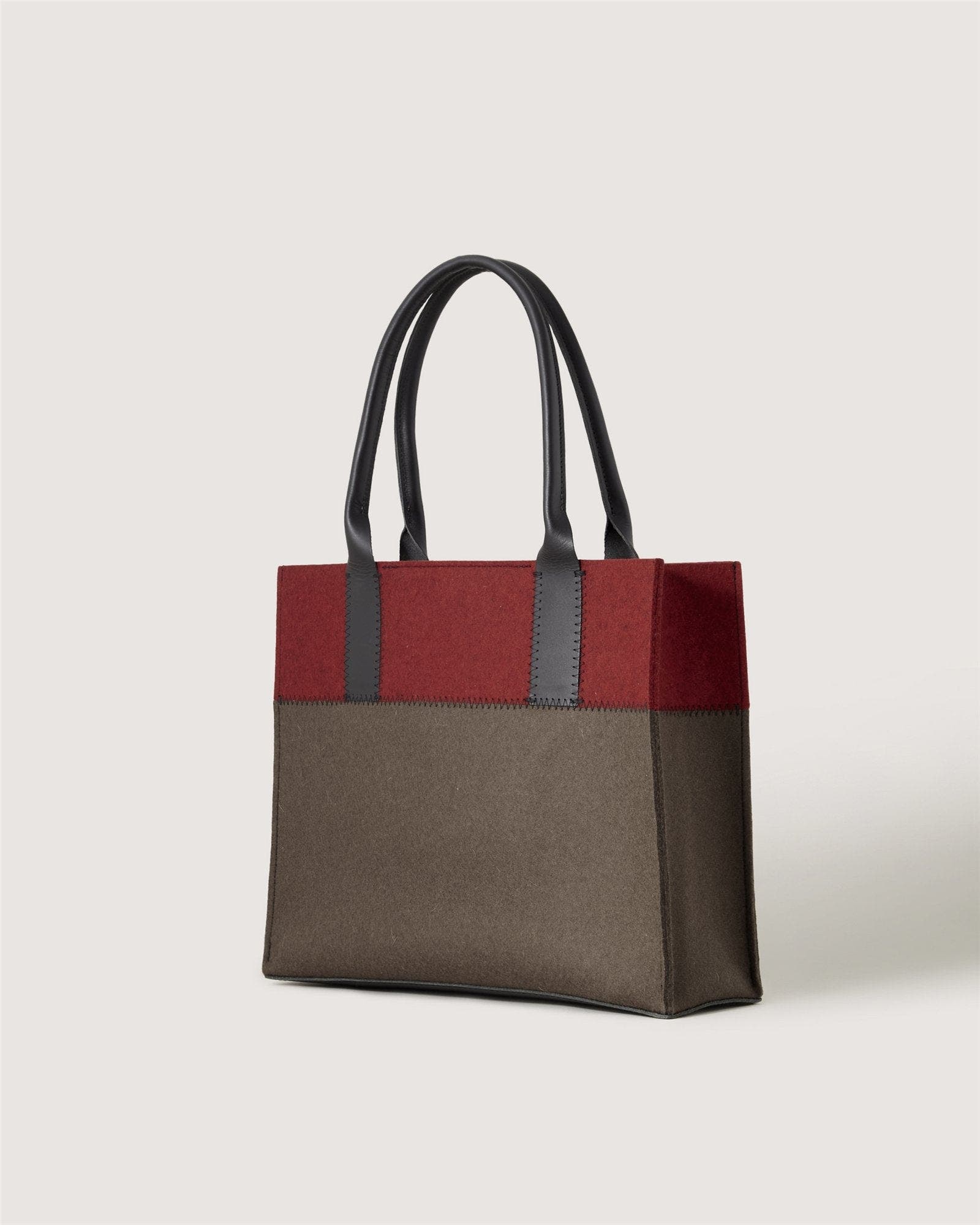 Graf Lantz Jaunt Merino Wool Midi Tote, Alternate, color, Tobacco & Cherry