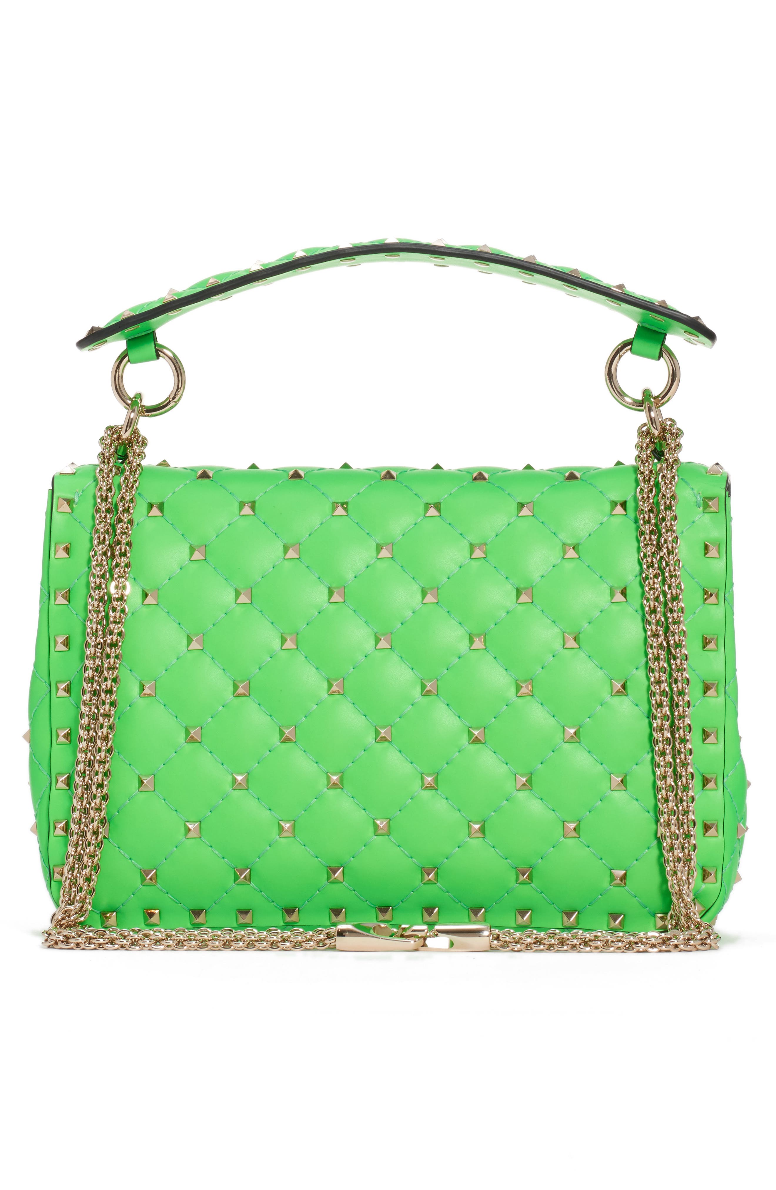 Valentino Garavani Medium Rockstud Spike Leather Shoulder Bag, Alternate, color, 