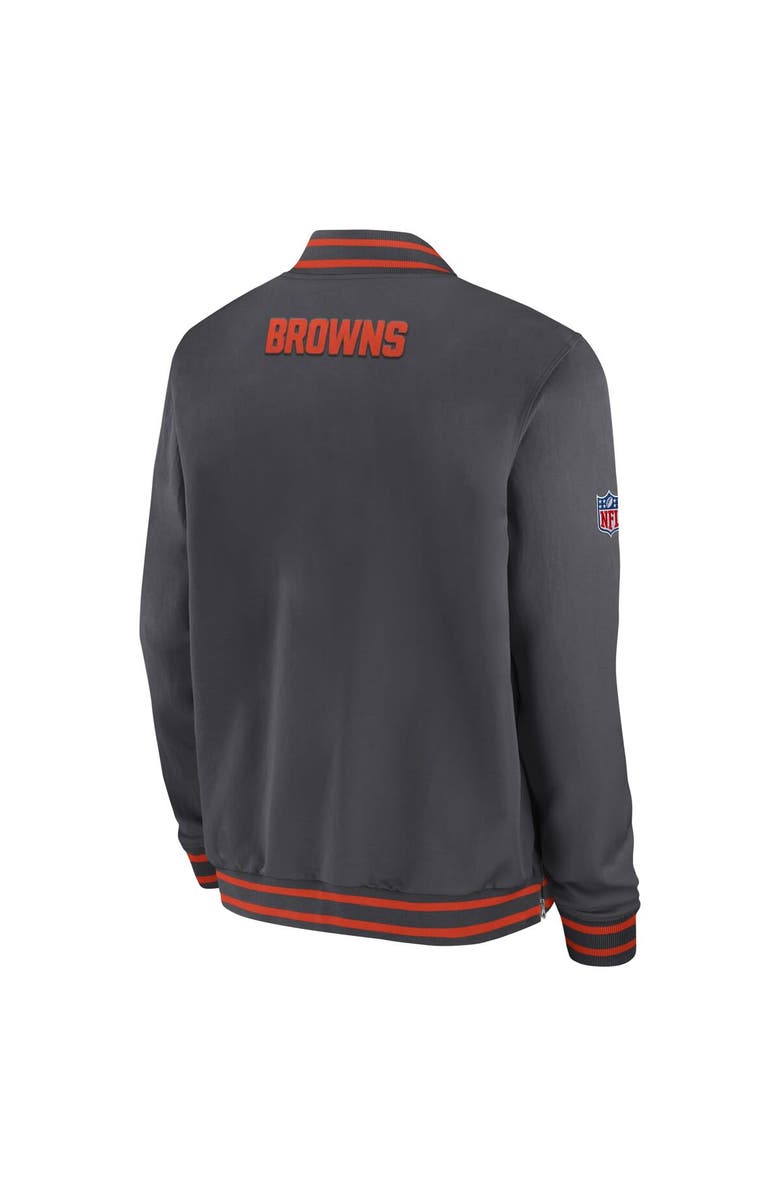 Nike Men's Nike  Anthracite Cleveland Browns Coach Full-Zip Bomber Jacket, Alternate, color, 