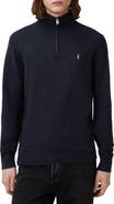 AllSaints Kilburn Funnel Neck Wool Blend Quarter Zip Sweater