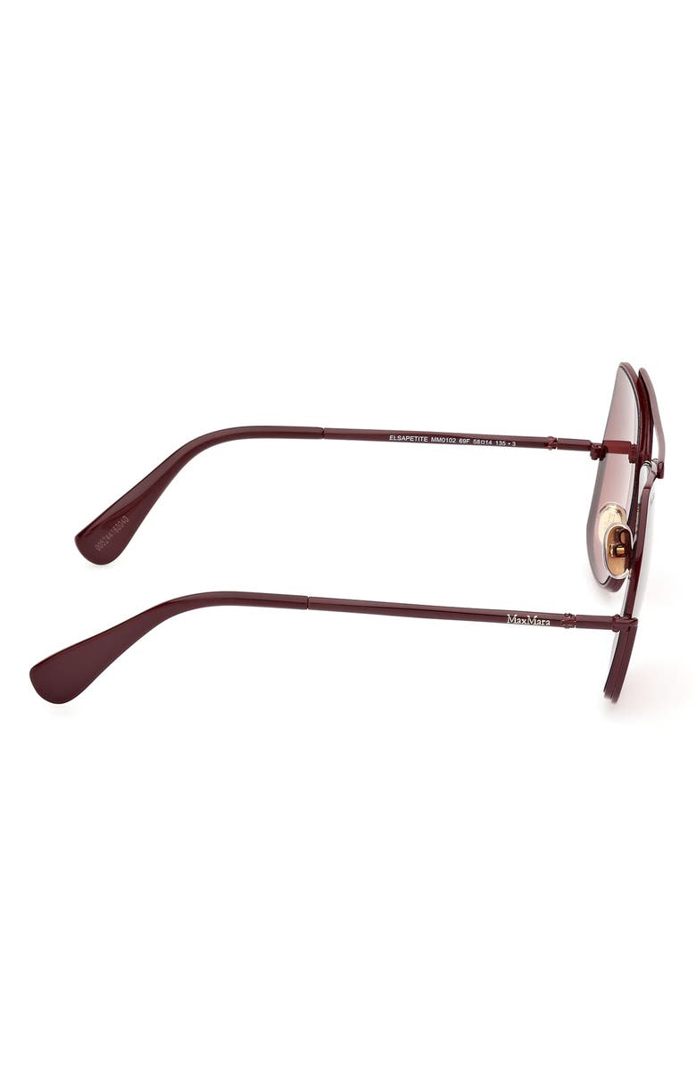 Max Mara Elsa Petite 58mm Gradient Pilot Sunglasses, Alternate, color, 