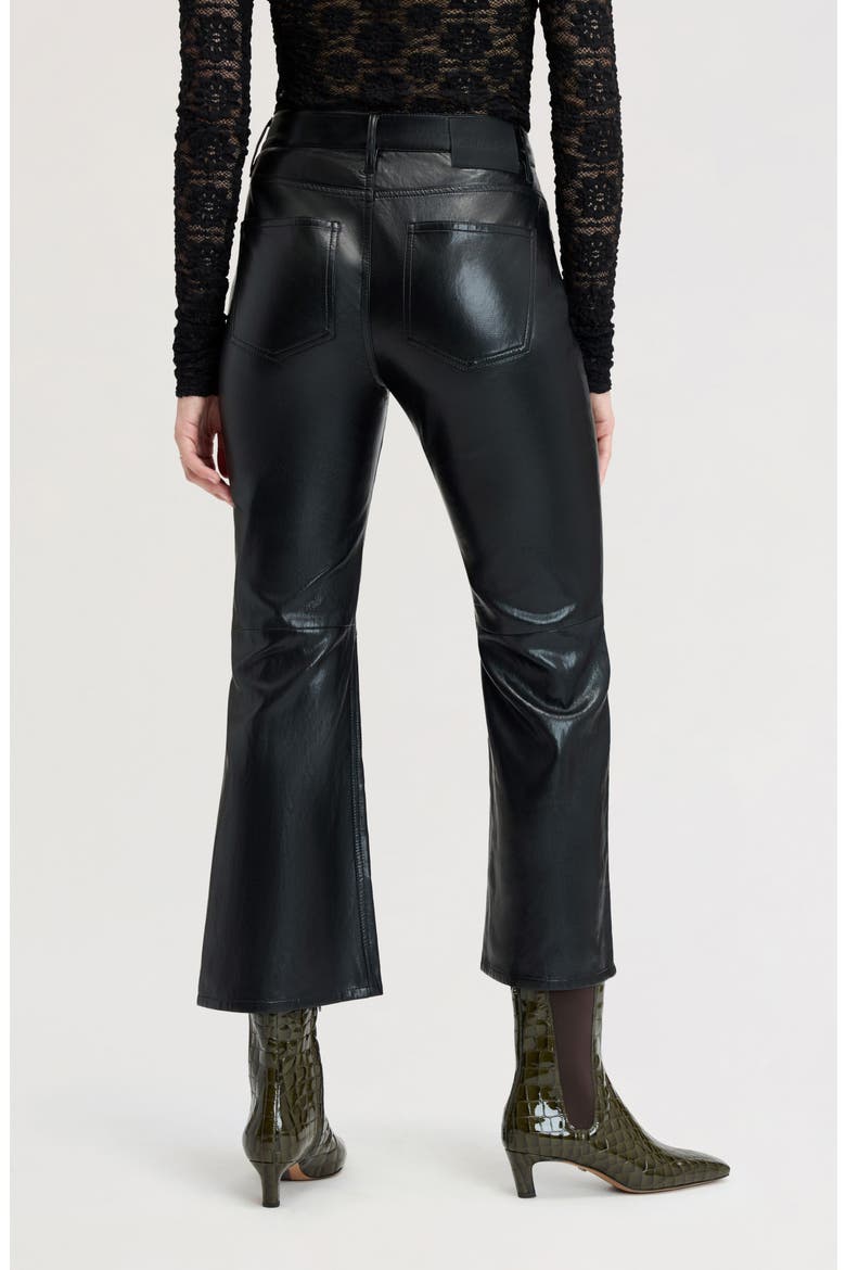 Beatles Faux Leather Bootcut Pants, Alternate, color, TRUE BLACK