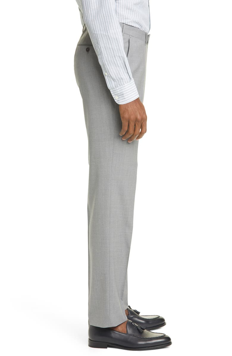 ZEGNA Ermenegildo Zegna High Performance Flat Front Solid Wool Dress Pants, Alternate, color,
