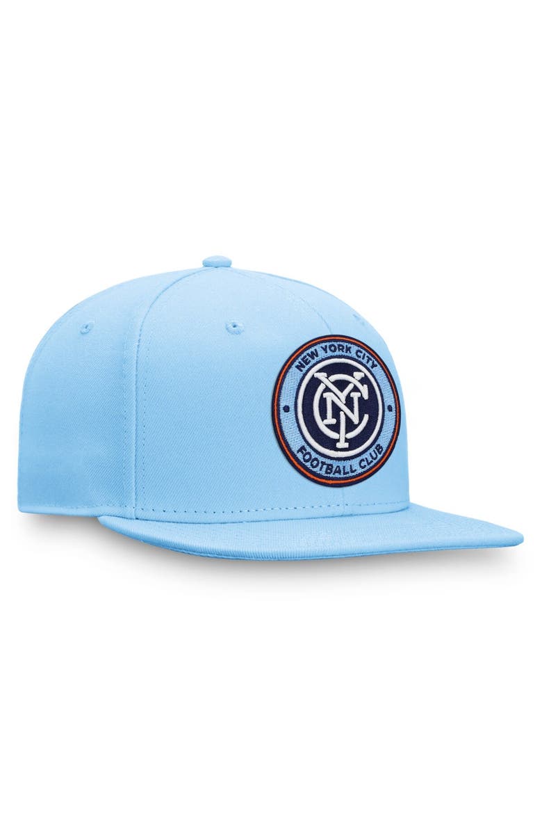 FANATICS Men's Fanatics Branded Blue New York City FC Emblem Snapback Hat, Alternate, color,