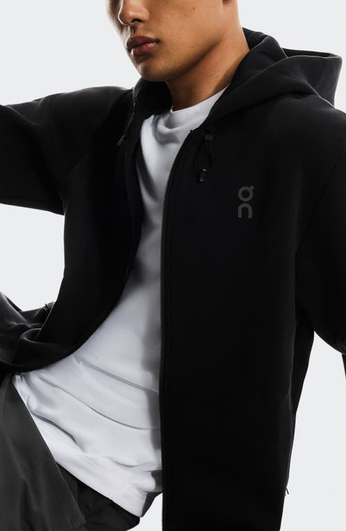 On Focus Tech Hooded Cott-blend Sweatshirt In Black