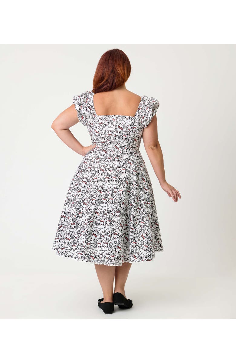 Unique Vintage Plus Size 1950s Sweetheart Swing Dress, Alternate, color, White Cat Print