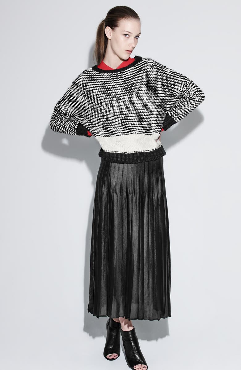 Trouvé Pleat Midi Skirt, Alternate, color,