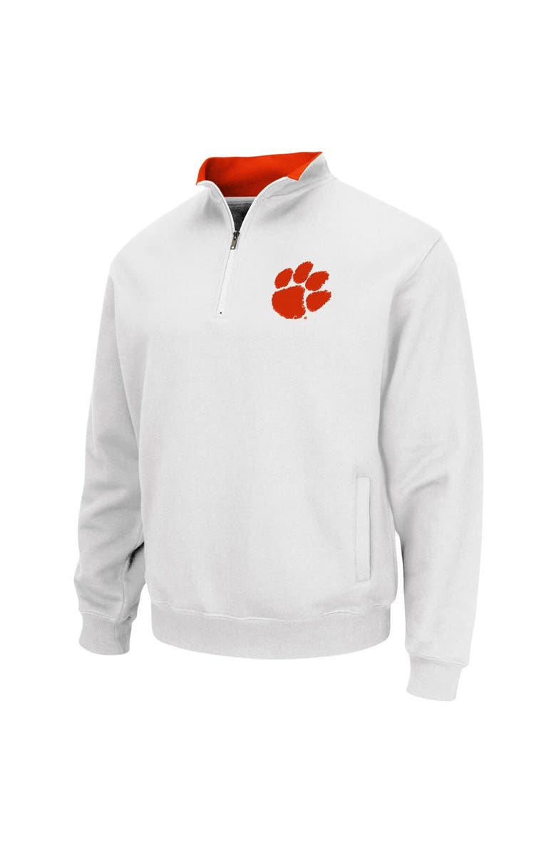 COLOSSEUM Men's Colosseum White Clemson Tigers Tortugas Logo Quarter-Zip Pullover Jacket, Alternate, color, White
