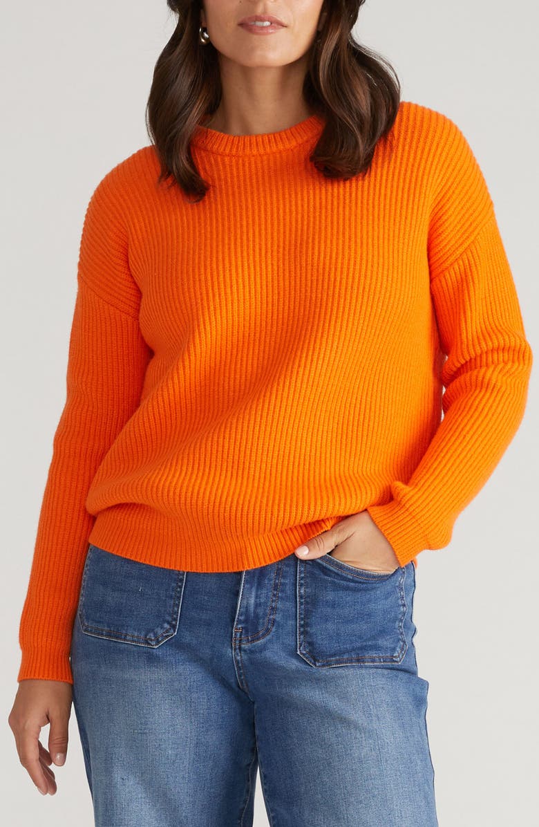 Universal Standard Bruno Stripe Rib Sweater, Main, color, Icelandic Poppy