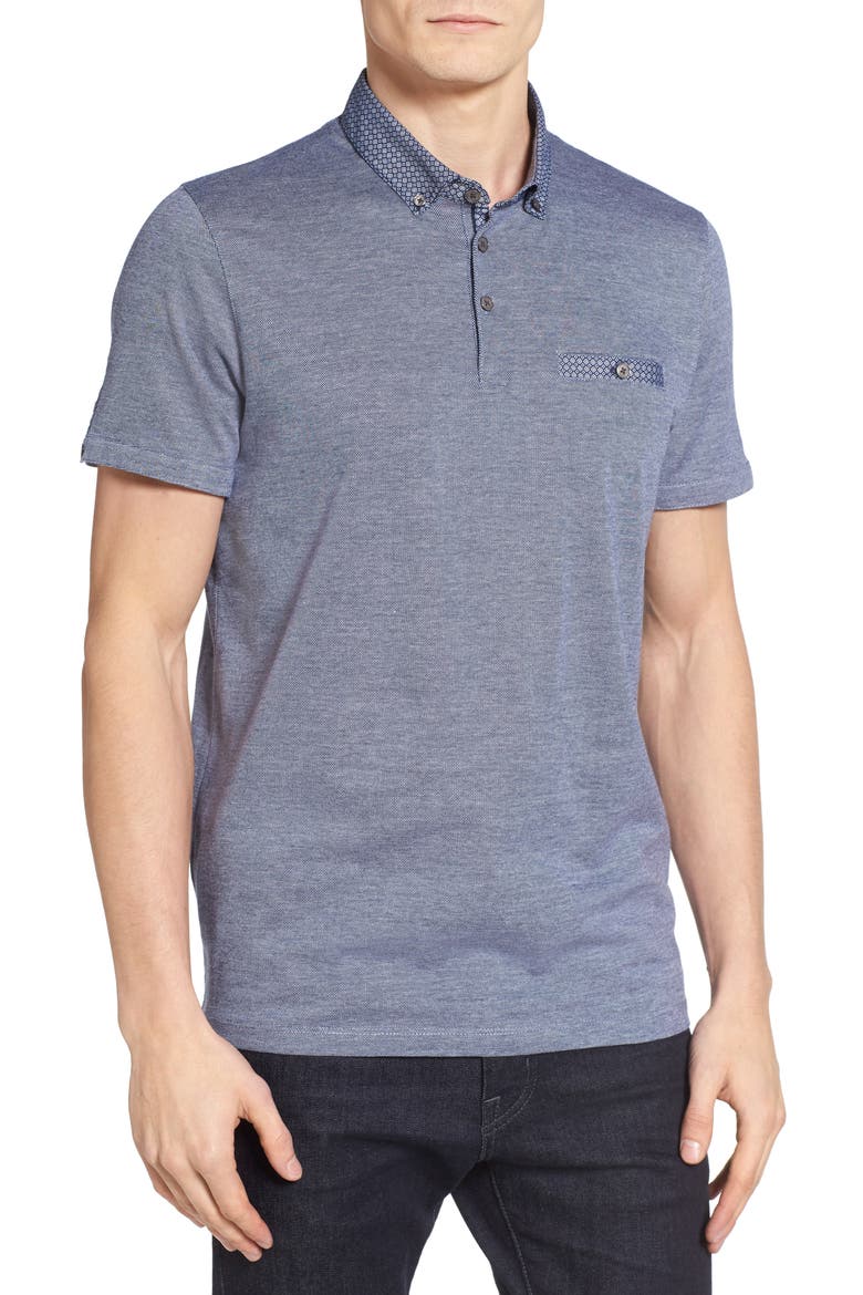Cro Woven Collar Polo, Main, color, NAVY