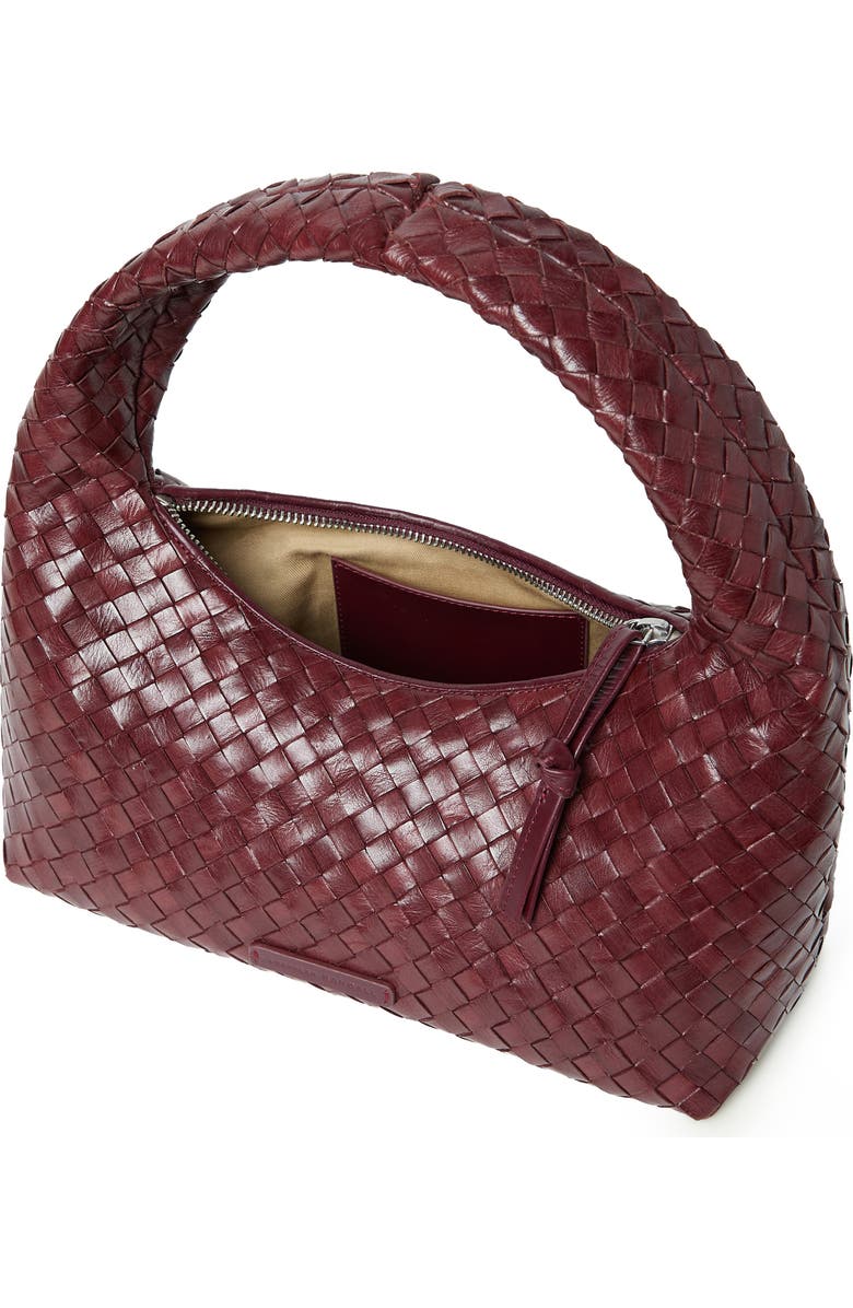 Loeffler Randall Mercer Woven Leather Shoulder Bag, Alternate, color, Maroon