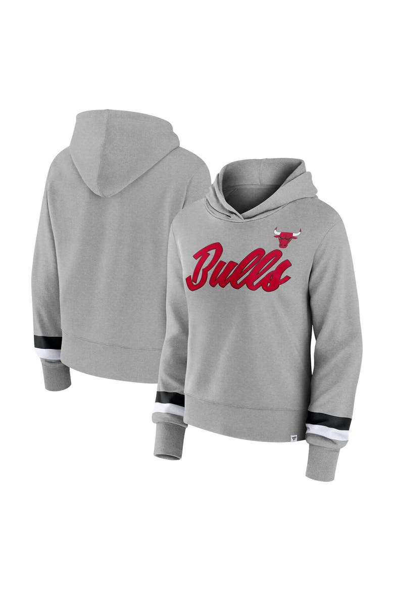 Women's Fanatics Branded Heather Gray Chicago Bulls Halftime Pullover Hoodie, Main, color, Heather Gray
