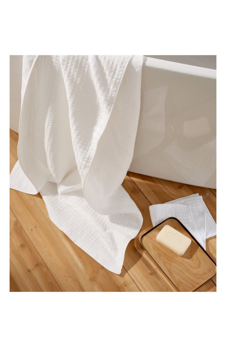 Uchino Waffle Twist 6-Piece Cotton Bath Towel, Alternate, color, White