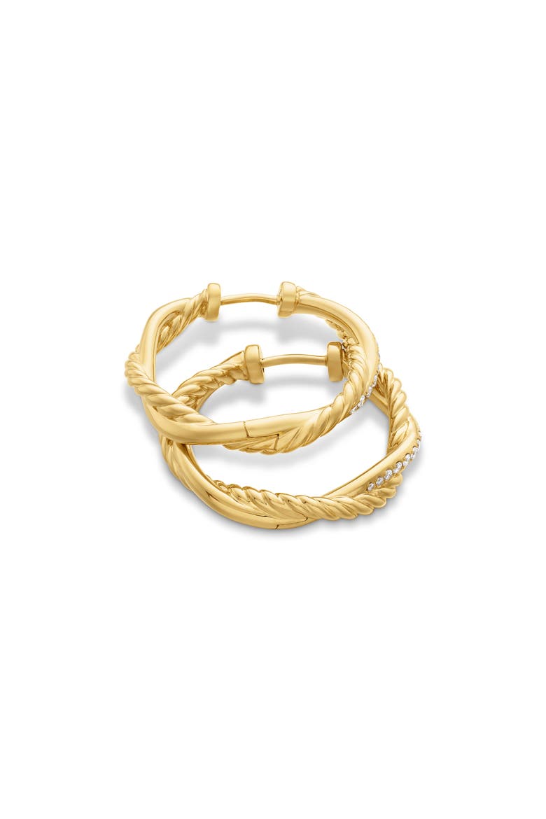 Petite Infinity Hoop Earrings in 18K Yellow Gold with Pavé Diamonds, Alternate, color, 18K YELLOW GOLD
