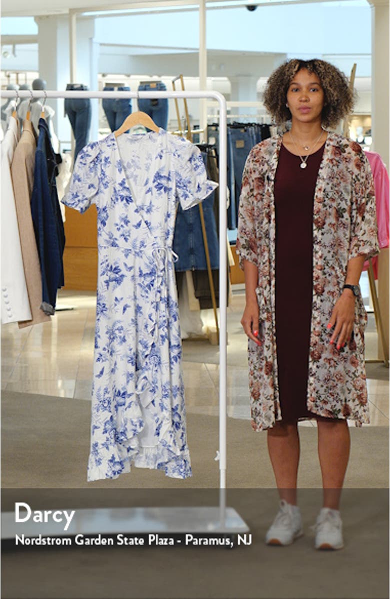 Floral Linen Wrap Dress, sales video thumbnail