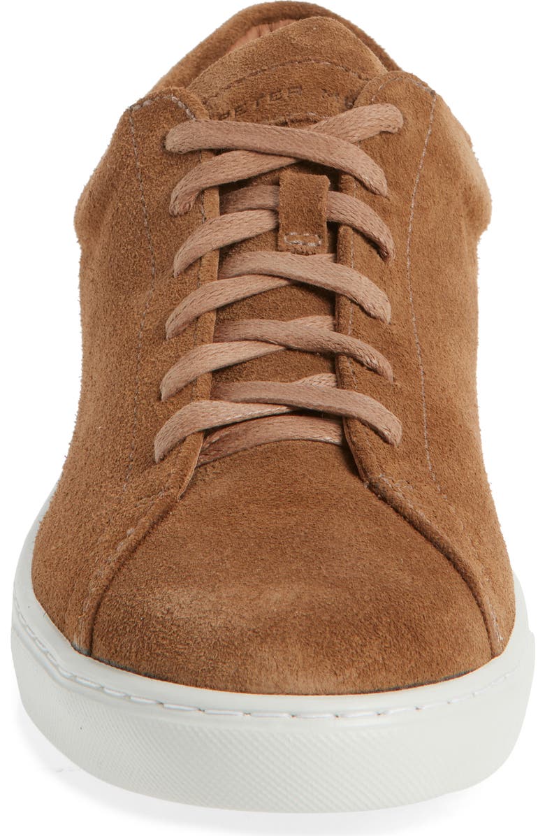 Peter Millar Vantage Lite Suede Sneaker, Alternate, color, Dark Amber