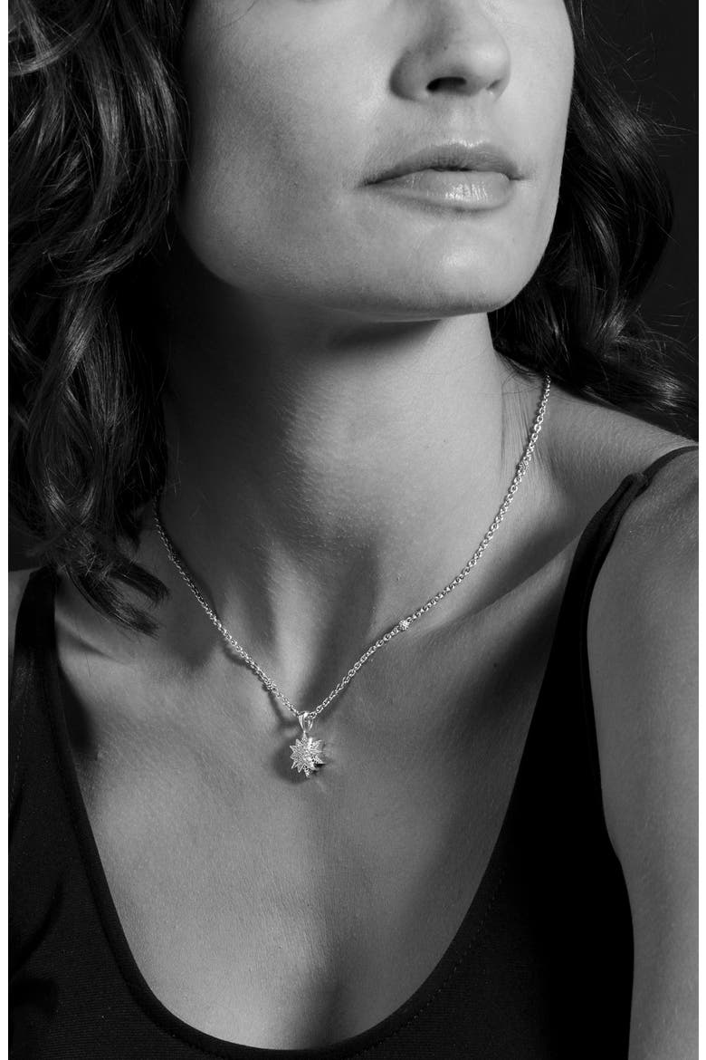 North Star Small Diamond Pendant Necklace, Alternate, color, DIAMOND