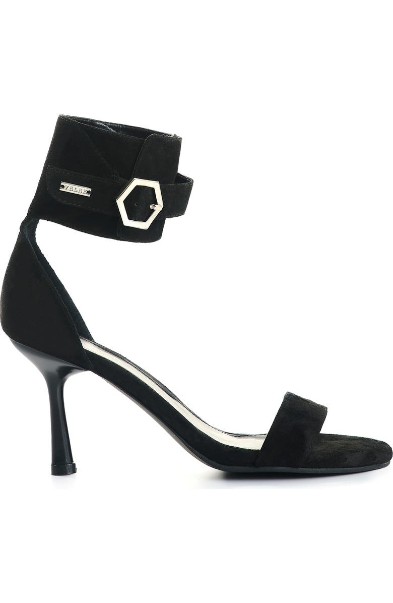 Velez Suede Leather Heeled Sandals, Main, color, Black