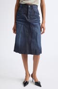 DIESEL® Creased Denim Midi Skirt