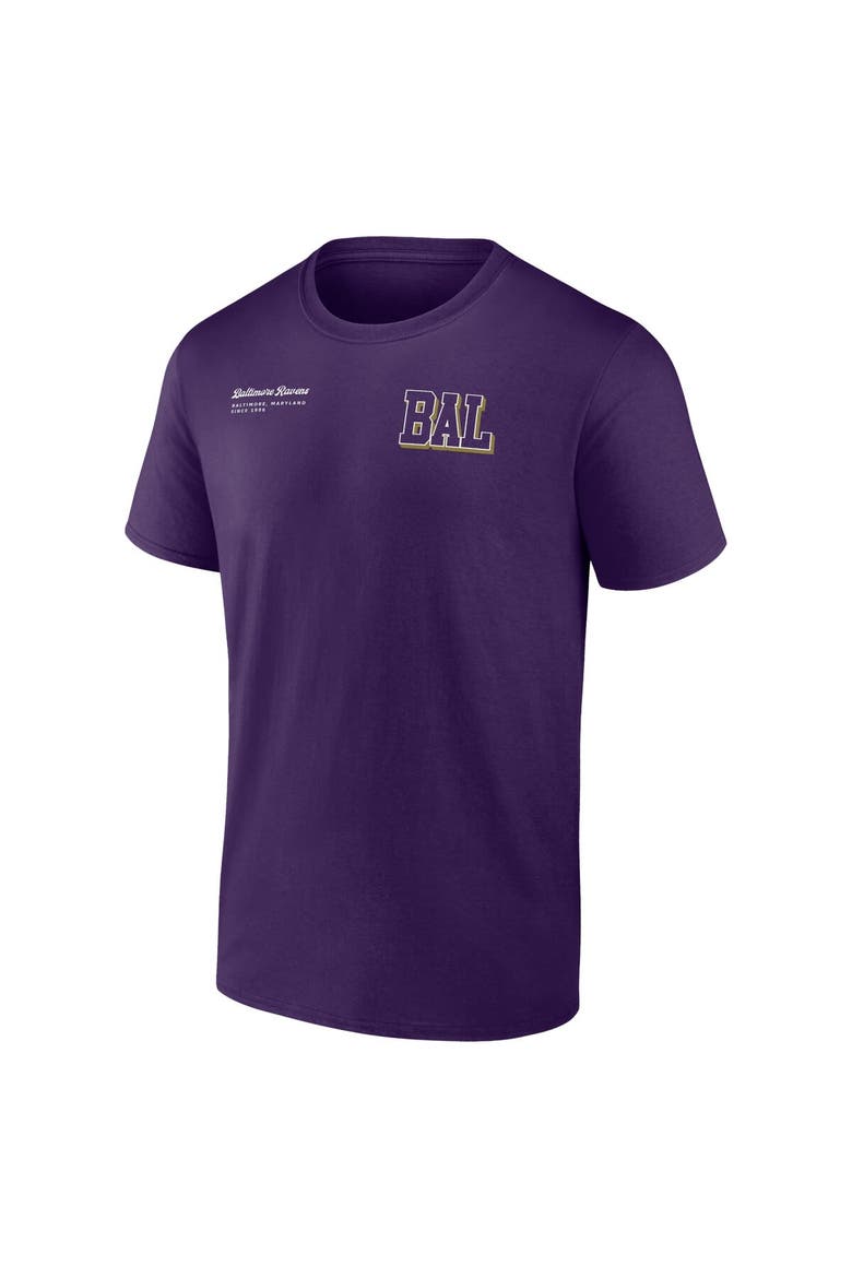 Men's Fanatics Branded Purple Baltimore Ravens Split Zone T-Shirt, Alternate, color, Purple
